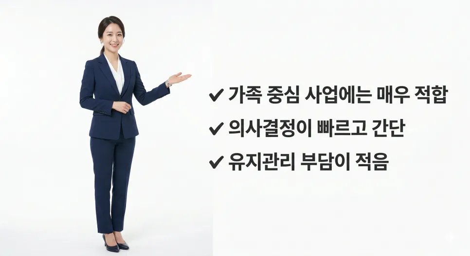 Advantages of a 유한회사 (limited liability company)